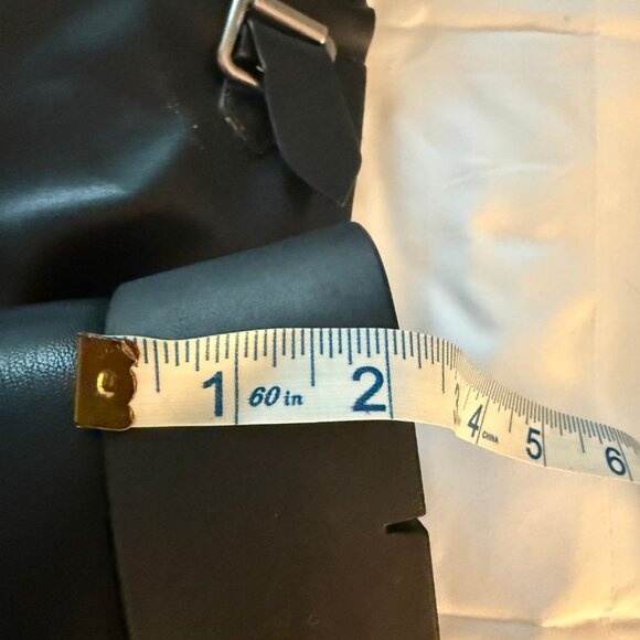 Extra Wide Calf Knee High Black Faux Leather Women's Sz 10W Biker Style NIB - Picture 5 of 7